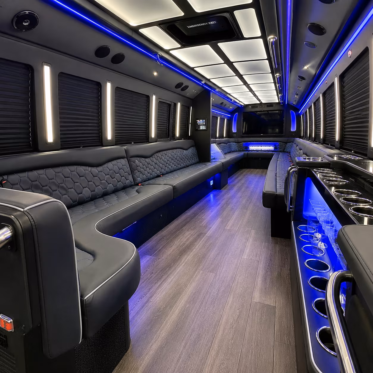 commerce party bus rentals inside