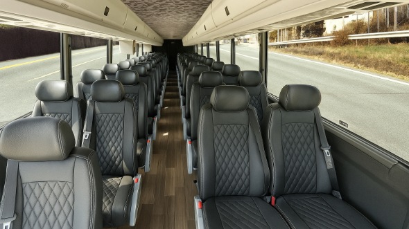 Interior of Charter Bus Company Novi's 15 Passenger Minibus in Novi