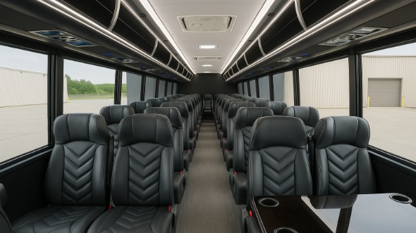 Interior of Charter Bus Company Novi's 18 Passenger Minibus in Novi