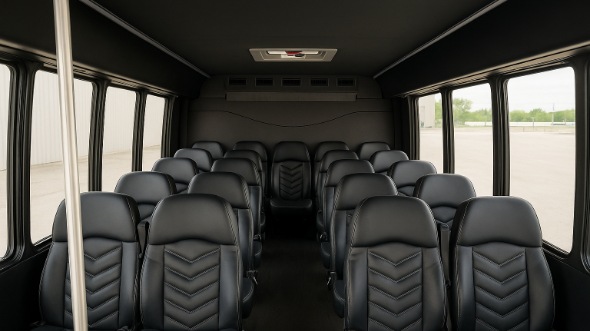 Interior of Charter Bus Company Novi's 25 Passenger Mini bus in Novi
