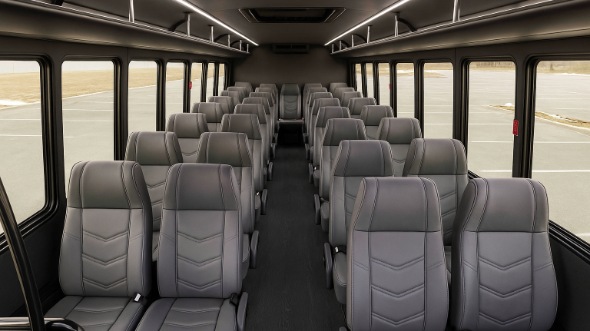 Interior of Charter Bus Company Novi's 30 Passenger Minibus in Novi