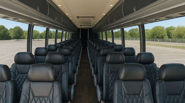 Interior of Charter Bus Company Novi's 55 Passenger Charter Bus in Novi