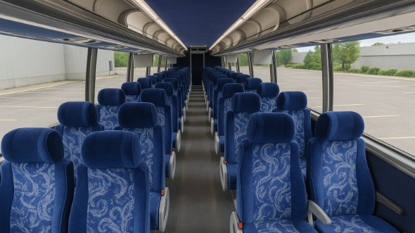 Interior of Charter Bus Company Novi's 56 Passenger Charter Bus in Novi