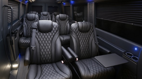 commerce sprinter van with driver inside