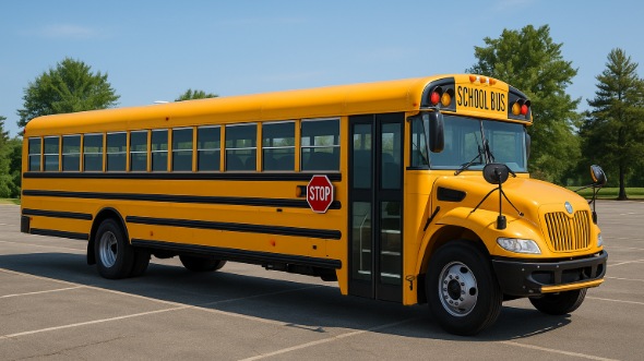 Exterior of Charter Bus Company Novi's School Bus in Novi